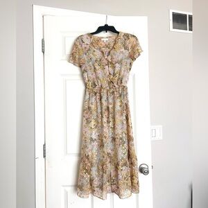 LC Lauren Conrad XS Midi dress floral
